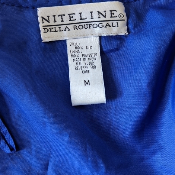 Niteline Della Roufogali Vintage Silk Beaded Semi Sheer Jacket Size Medium - Picture 9 of 14